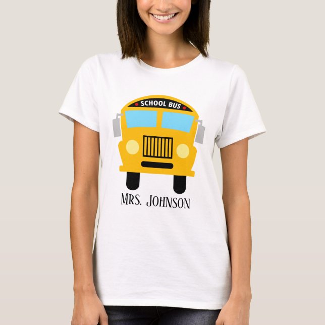 Camiseta Nome de adição do motorista de ônibus escolar (Frente)