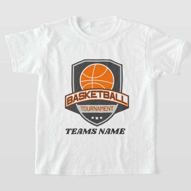 Camiseta Nome de adição do Torneio de Basquete Divertido (Postura )