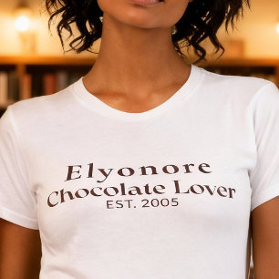 Camiseta Nome de Amante de Chocolate Personalizado Estabele