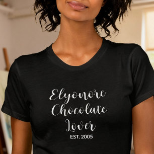 Camiseta Nome de Amante de Chocolate Personalizado Estabele