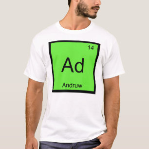 Camiseta Nome de Andruw Elemento Químico Tabela Periódica
