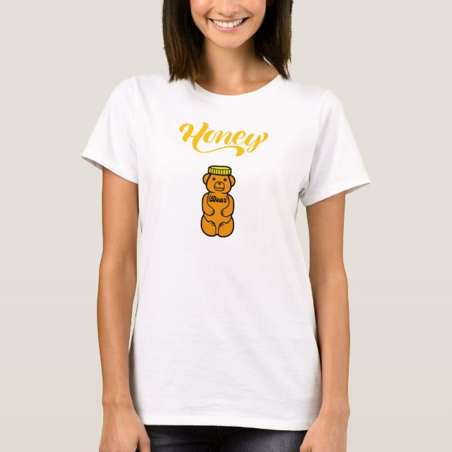 Camiseta Nome de animal de estimação do Honey Bear (Frente)