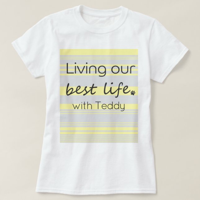 Camiseta Nome de Cachorro Personalizado | Mãe de Cachorro E (Frente do Design)