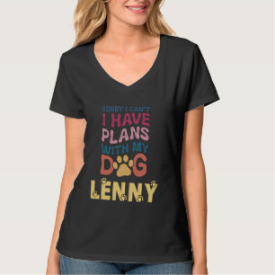 Camiseta Nome De Cão Lenny Personalizou Presente Ocupado Co