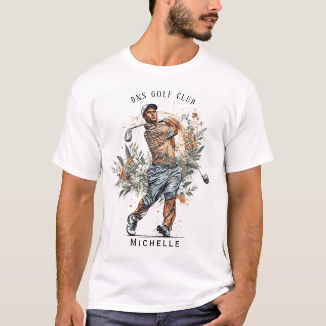 Camiseta Nome de Clube de Golfe Personalizado Clássico (Frente)