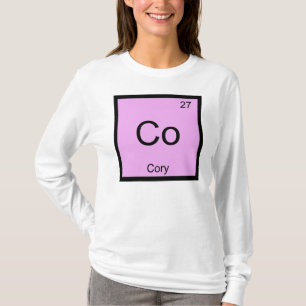 Camiseta Nome de Cory Elemento Químico Tabela Periódica