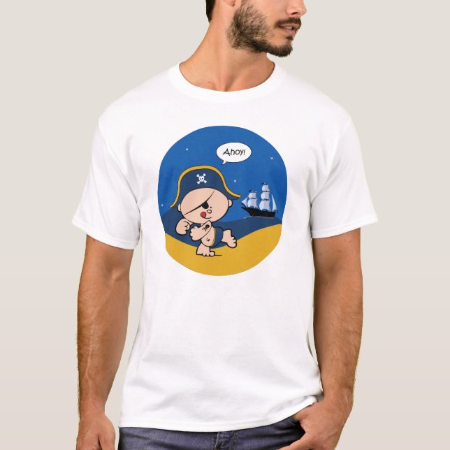 Camiseta Nome de criança pirata T-Shirt (Frente)