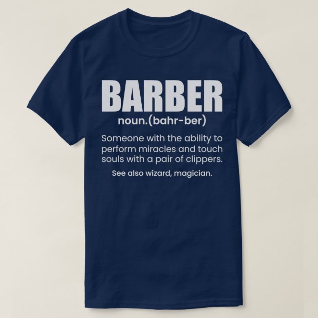 Camiseta Nome de Definição de Barber (Frente do Design)
