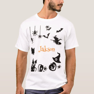 Camiseta Nome de Dia das Bruxas Personalizado T-Shirt - Per