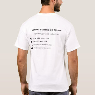 Camiseta Nome de Empresa Personalizado Informações de Texto
