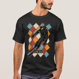 Camiseta Nome de Esquiador Vintage Kevin Encostas de Esqui
