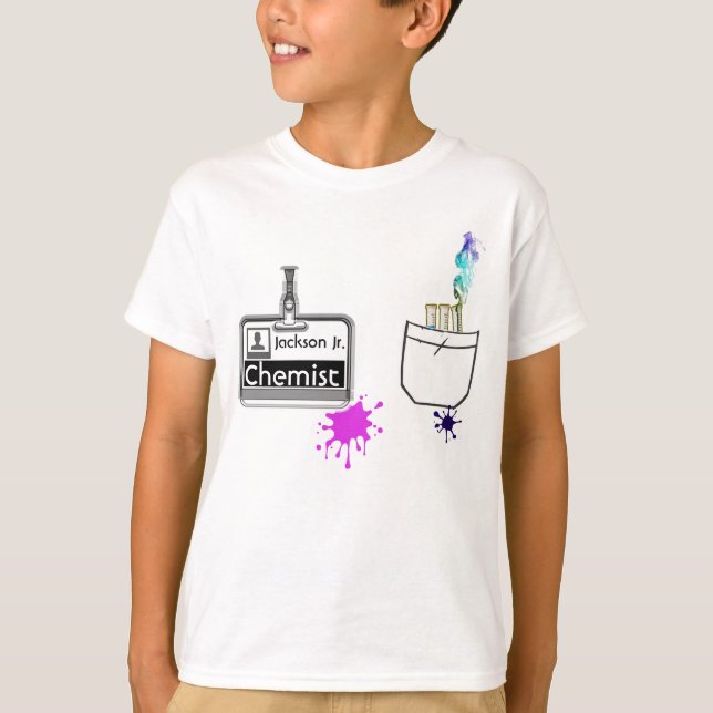 Camiseta Nome de etiqueta de Química da Profissão Engraçada (Frente)