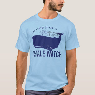 Camiseta Nome de família do relógio da baleia