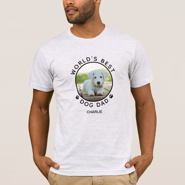 Camiseta Nome de Foto de Cachorro Divertido com Pegadas de  (Frente)