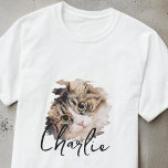Camiseta Nome de Foto de Pet de Crachá Personalizado de Gru<br><div class="desc">Este design simples e clássico é composto por tipografia serif e adiciona uma foto personalizada.</div>