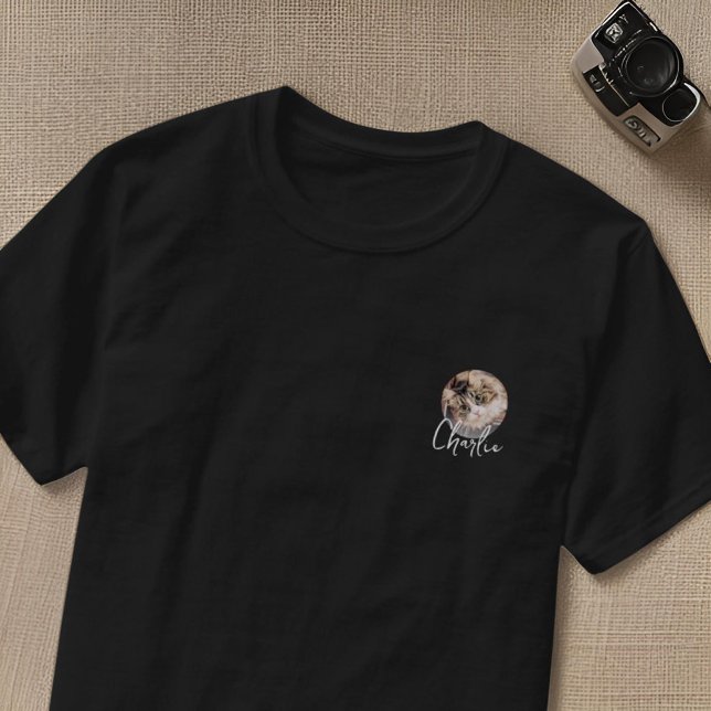 Camiseta Nome de Foto de Pet do Crachá Personalizado de Gru (Criador carregado)