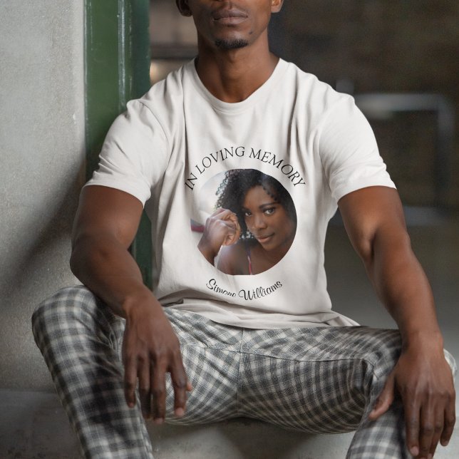 Camiseta Nome de Foto Funeral Memorial T-Shirt (Criador carregado)