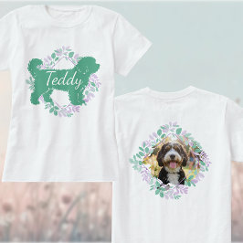 Camiseta Nome de Foto Personalizada de Bernedoodle Silhueta