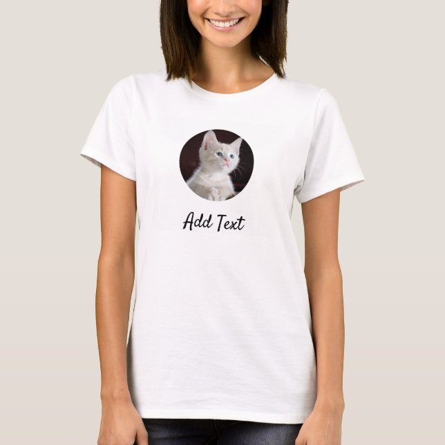Camiseta Nome de Foto Personalizado Texto Pet Cat Mãe Perso (Frente)