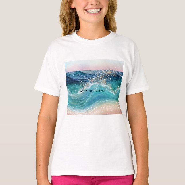 Camiseta Nome de Fotografia Personalizada Wave do Oceano Br (Frente)
