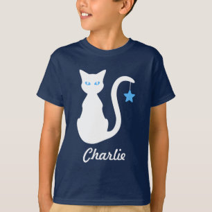 Camiseta Nome de Gato Branco T-Shirt (Criança)