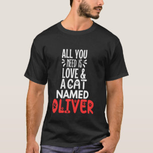 Camiseta Nome de Gato Oliver Design - Tudo o que Você Preci