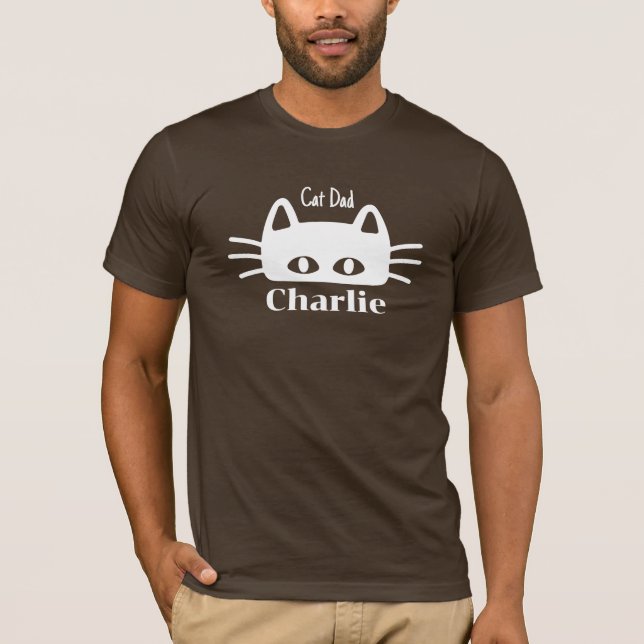 Camiseta Nome de gato personalizado do Pai de gato (Frente)