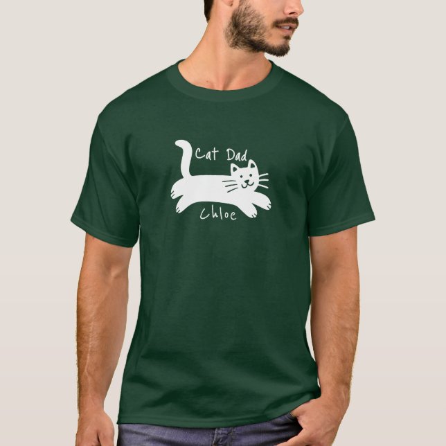 Camiseta Nome de gato personalizado do Pai de gato (Frente)