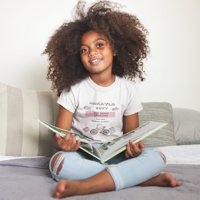 Camiseta Nome de Graduação Elementar Cute | Ano | Escola (Criador carregado)