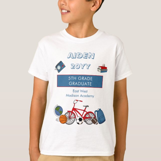 Camiseta Nome de Graduação Elementar Cute| Ano| Escola T- (Frente)