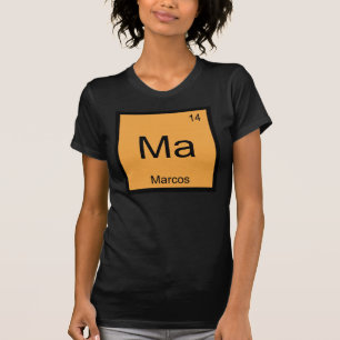 Camiseta Nome de Marcos Elemento Químico Tabela Periódica