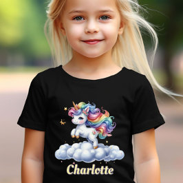 Camiseta Nome de nuvem mágica de unicórnio Sparkle preto