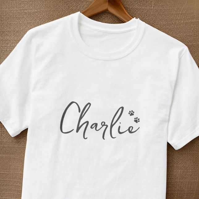 Camiseta Nome de Pet de Crachá Personalizado de Peças Moder (Criador carregado)