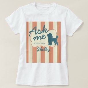 Camiseta Nome de Poodle Personalizado Silhueta Terracota Li