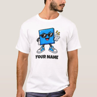 Camiseta Nome de Quadrado Personalizado & Texto Personaliza