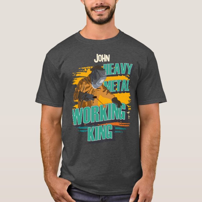 Camiseta Nome de soldadura personalizado de metais pesados  (Frente)