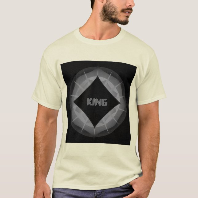 Camiseta Nome de Texto do KING Na moda Homens bonitos Mulhe (Frente)