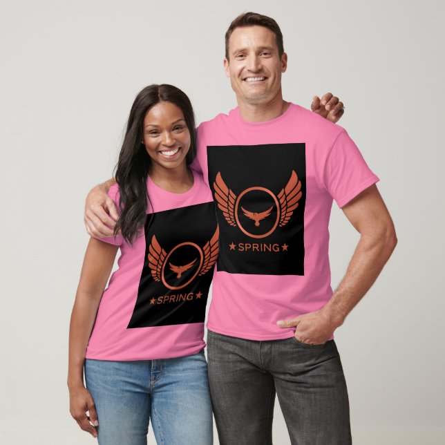 Camiseta Nome de texto personalizado da primavera com asas  (Unissex)