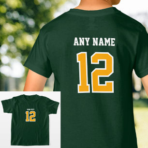 Camiseta Nome de Texto Personalizado & Número Gráfico Doura