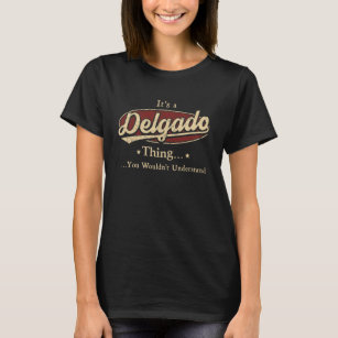 Camiseta Nome DELGADO, crista do nome da família DELGADO