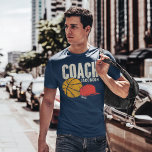 Camiseta Nome do Adicionar Treinador de Basquete Personaliz<br><div class="desc">Se vocês são todos sobre a vida em campo, este design de treinador de basquetebol personalizado tem certeza de que vai ganhar e sair do campo. Mantenha a loucura a andar o ano todo com este capuz de basquete cheio de ação. Adicione um nome a esta design clicando no botão...</div>