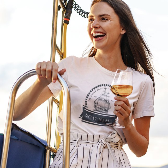 Camiseta Nome do barco personalizado do verão náutico (Criador carregado)