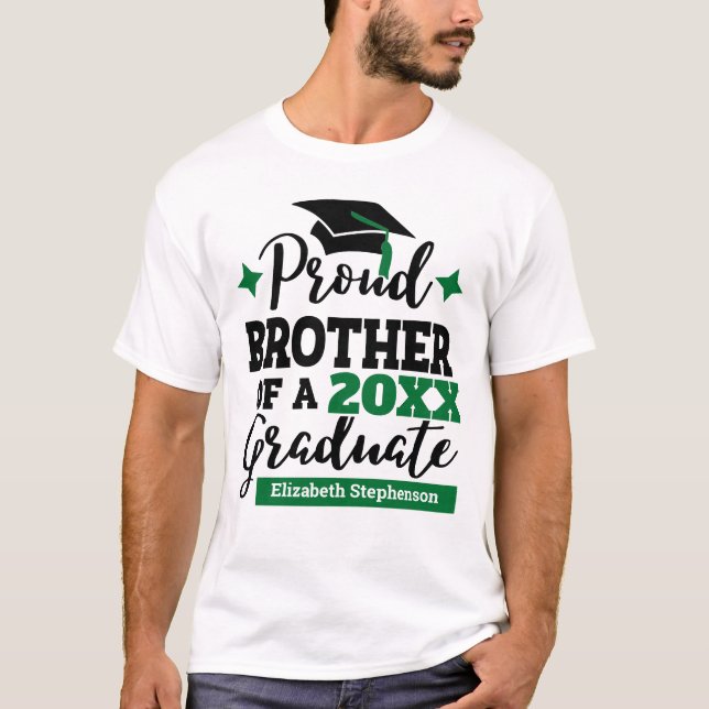Camiseta Nome do boné verde-formando preto do Irmão 2022 (Frente)