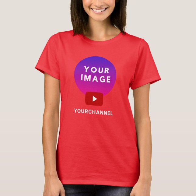 Camiseta Nome do Canal Youtube Personalizado Vermelho (Frente)