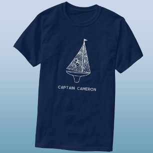 Camiseta Nome do Capitão do Barco à Vela Náutico