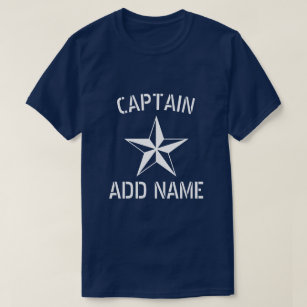 Camiseta Nome do capitão do navio personalizado grande mari