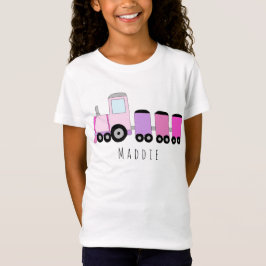 Camiseta Nome do Comboio de Locomotiva Rosa da Garota Perso