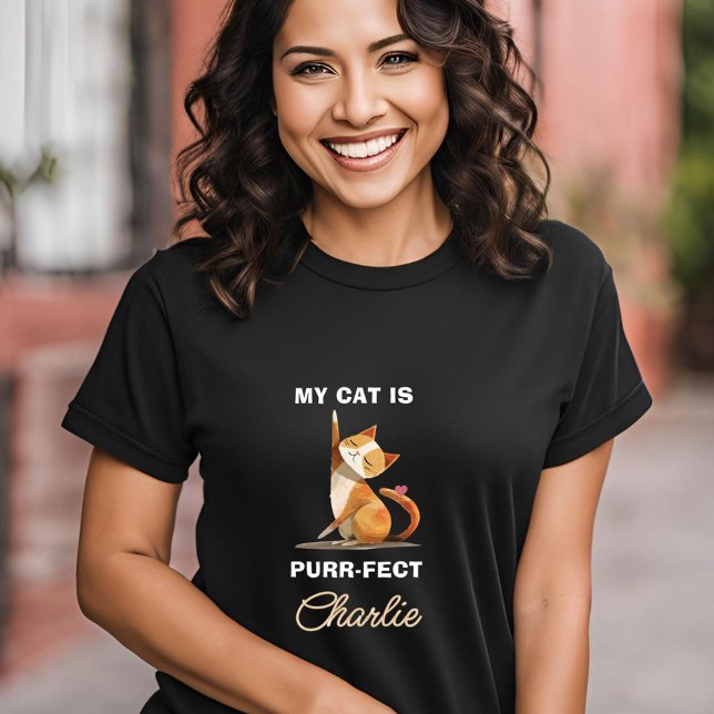 CAMISETA NOME DO CORAÇÃO PURR-FECT CAT (Criador carregado)