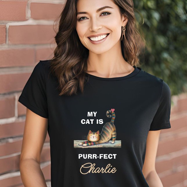 CAMISETA NOME DO CORAÇÃO PURR-FECT CAT (Criador carregado)