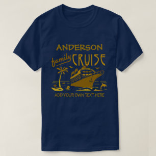 Camiseta Nome do costume do navio das férias do cruzeiro da